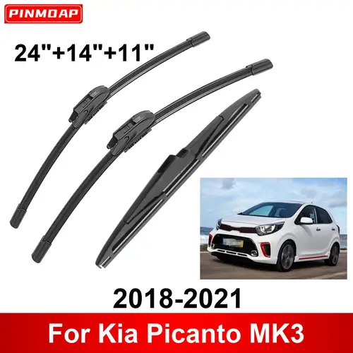 1/2/3/4/6 Uds limpiaparabrisas de coche para Kia Picanto MK3 2018-2021 limpiaparabrisas delantero trasero cepillos cortador accesorios de automóvil 2018 2019 2020 2021