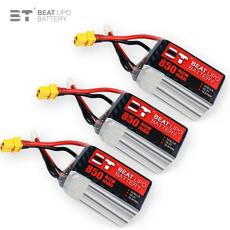 Upgrade 6s 22.2V 850mAh 75C LiPo Battery For RC Helicopter Quadcopter FPV Racing Drone Parts 22.2v Drones Battery With XT60 Plug