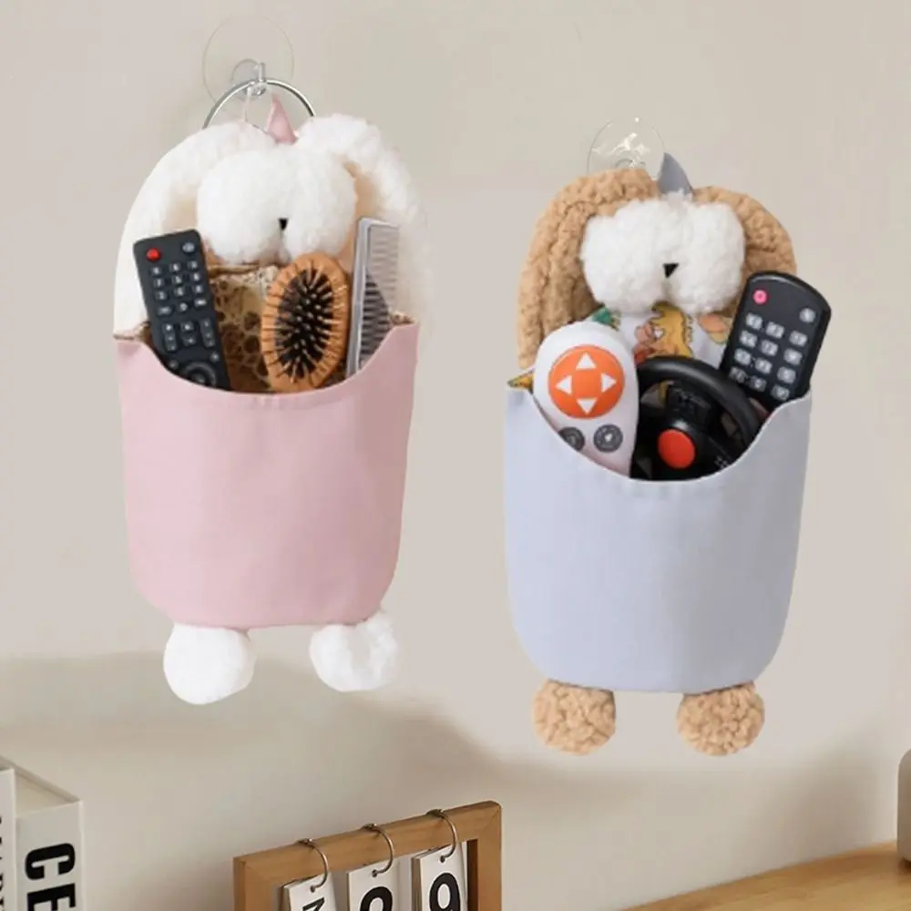 Cotton Rabbit Shape Storage Bag Hangable Cartoon Newborn Bed Headboard Organizer Decorative Large Capacity Baby Crib Storage Bag