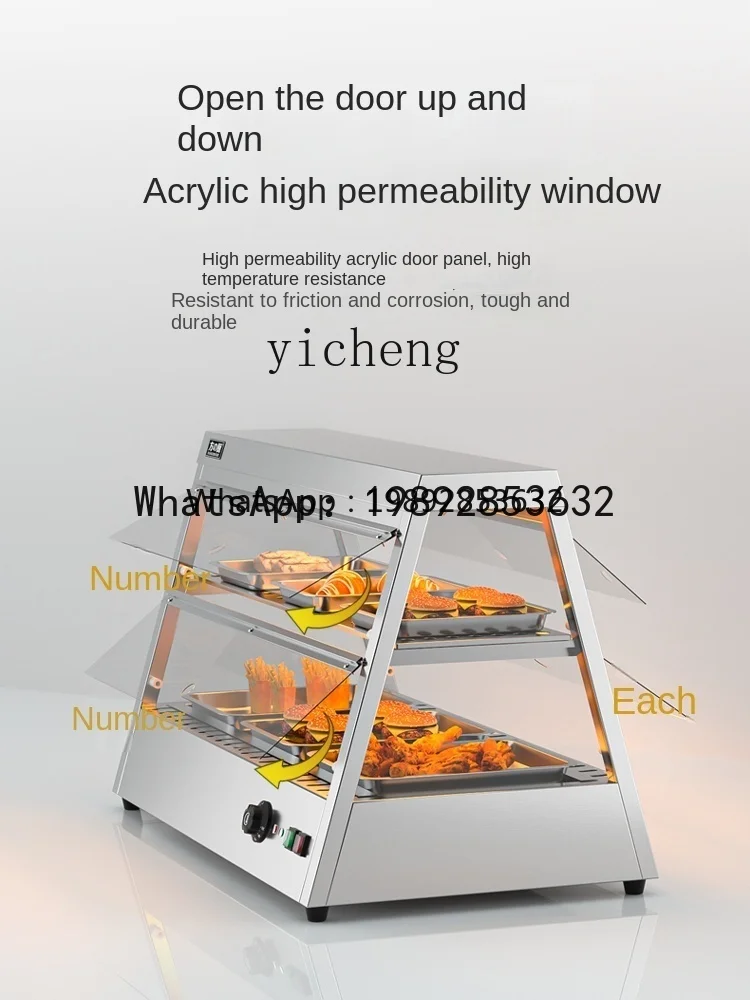 Heated Display Cabinet Commercial Heating Constant Temperature Cake Cooked Food Egg Tart Display Cabinet