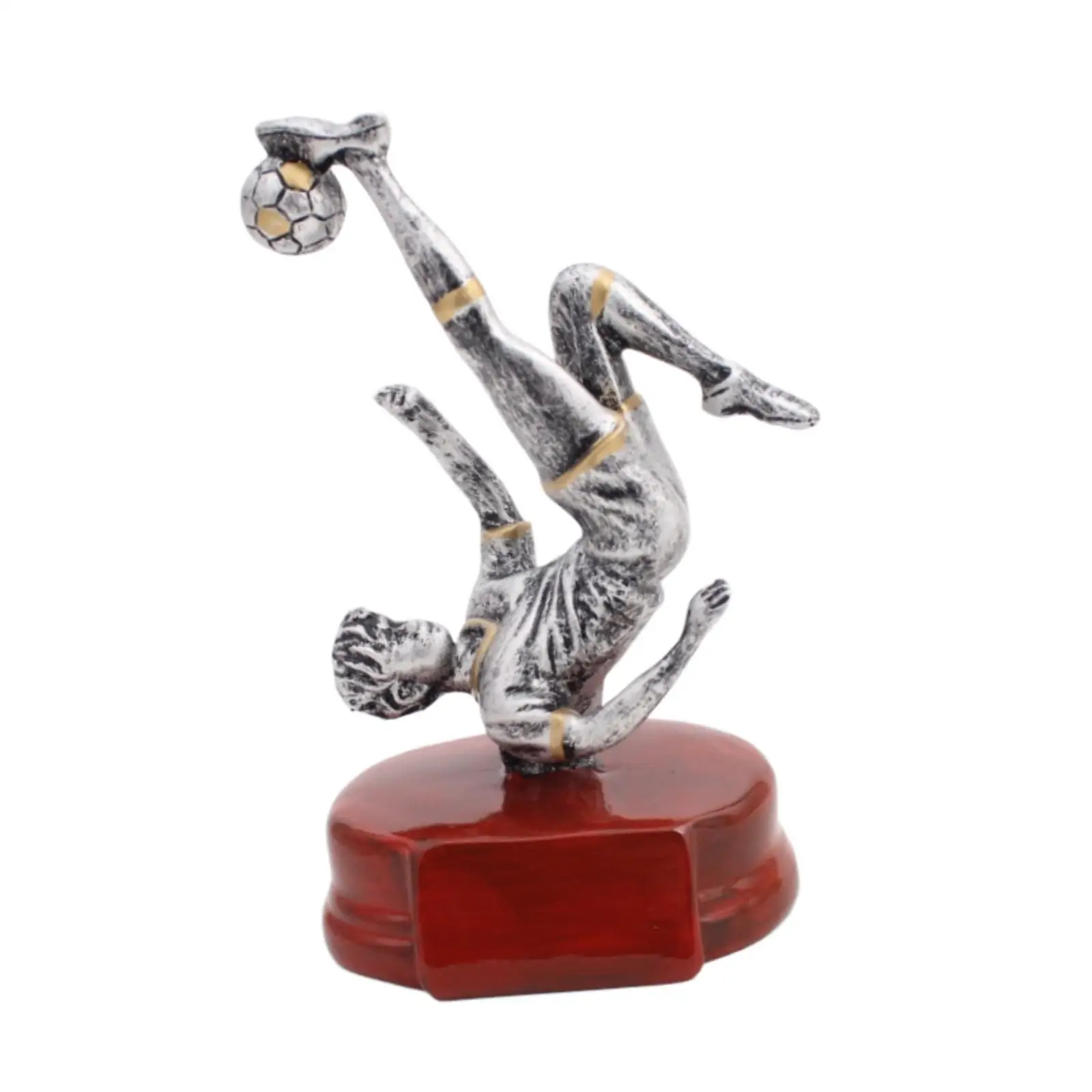Soccer Trophy Resin Man Figurine Award Statue Decorative Sculpture for Office Tournaments and League Match Keepsake