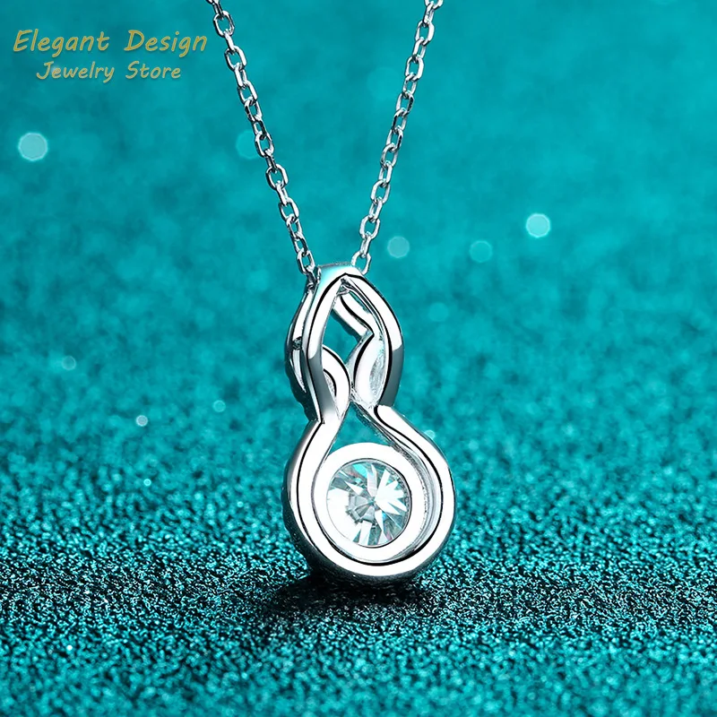 

Irresistible Charm Gourd Shaped Diamond Pendant 1ct Moissanite Platinum PT950 Necklaces for Women Fine Jewelry Valentines Gift