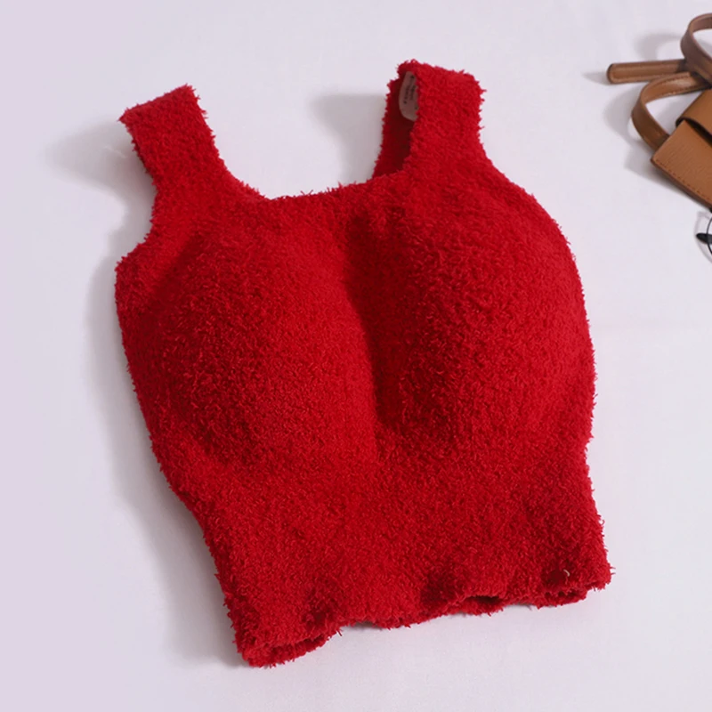 

Женские утепленные кашемировые топы ITOOLIN: однотонные, повседневные, укороченные, с подкладкой для бюстгальтера, квадратным вырезом, облегающие, без рукавов, спортивные майки