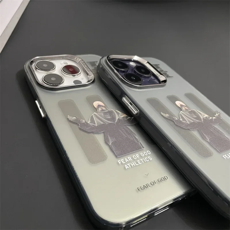 Gothic Streetwear Clear Phone Case For iPhone 15 14 13 12 11 Pro Max Plus XR XS X 8 7 SE2 Silicone Plating Lens Protective Cover