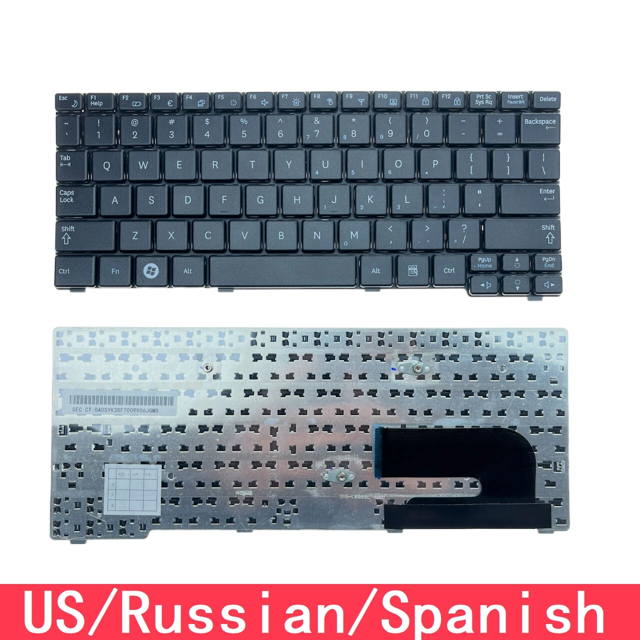 For Samsung N150 plus N143 N145 N148 N158 NB30 NB20 N102 N102S N148P NB30P Laptop Keyboard Replacement US Russian Spanish