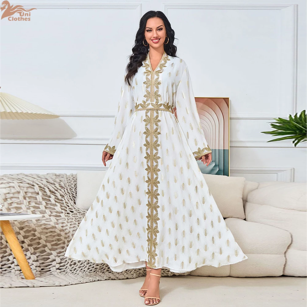 

Ид мусульманская Абая для женщин арабский длинный халат Джалабия с поясом бронзовые платья Рамадан Абая Дубай Марокко Кафтан вечерние платья