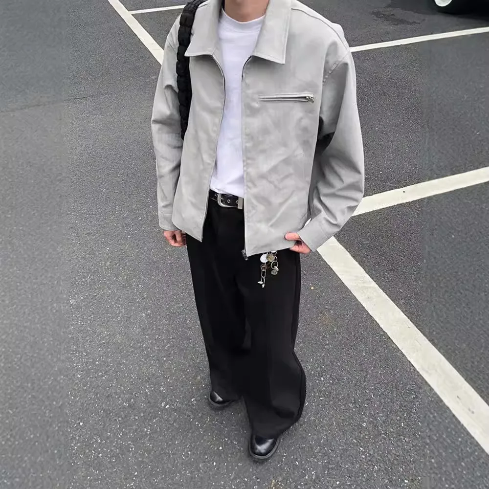 Grey Wear Three-dimensional Cutting Short Coat Simple Style Jacket Niche Casual Top
