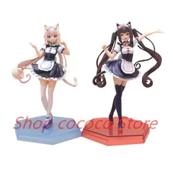 20CM Cat Maid Anime NEKOPARA Figure Chocolates Vanilla Cute Girl Standing Model PVC Static Child Toys Collectible Gift Pop Doll