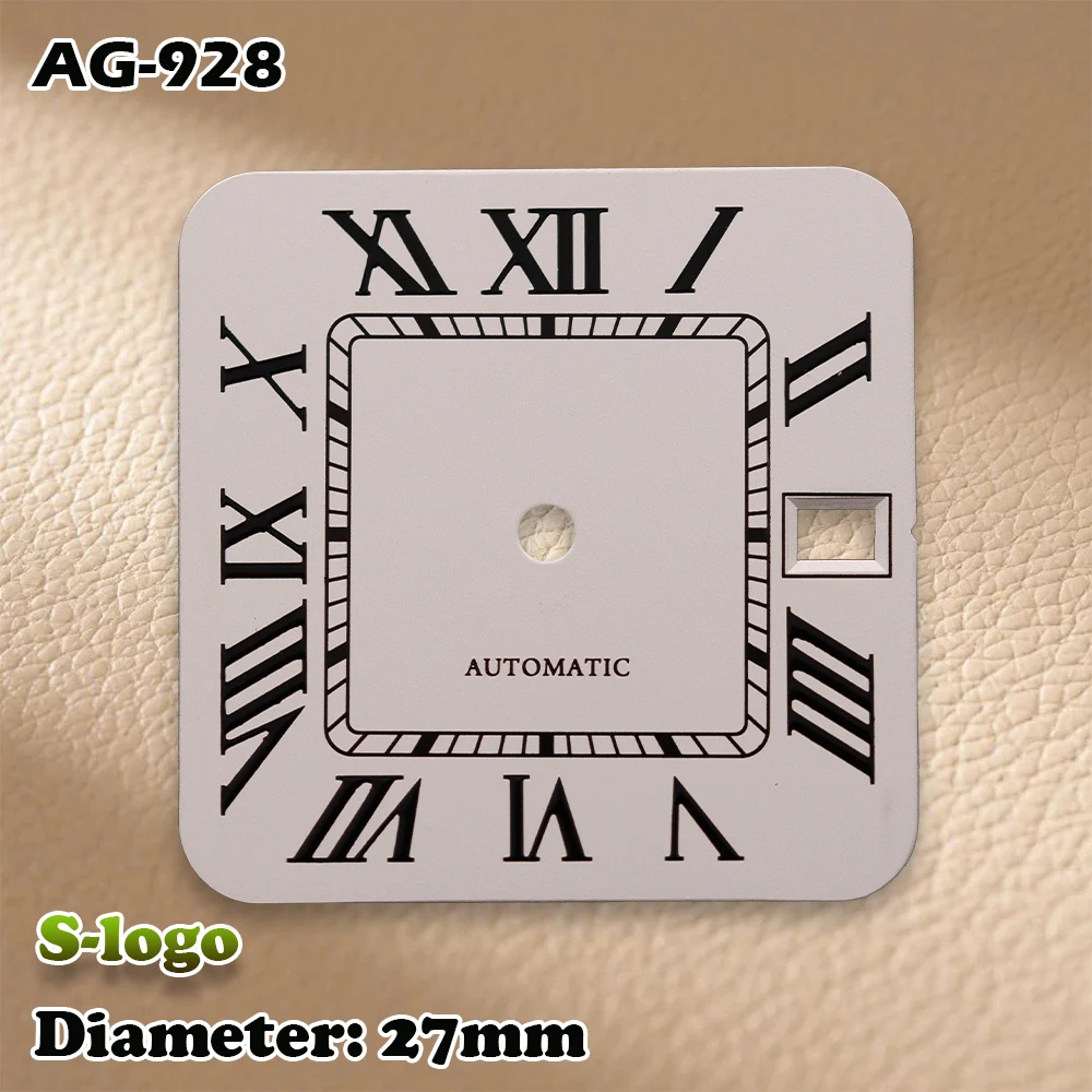 Sロゴ NH35 ムーブメント改造 - 27mm Sロゴ ローマ数字スクエアダイヤル（3時位置リューズ） |   プロ仕様の時計改造アクセサリー