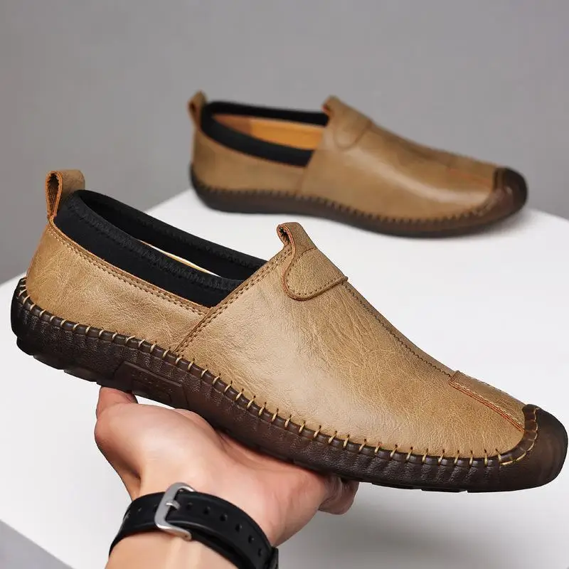 Penny Loafer Men Leather Casual Shoes Sewing Comfortable Driving Loafers Moccasins Men's Slip-on Club Party Shoe Wedding Flats