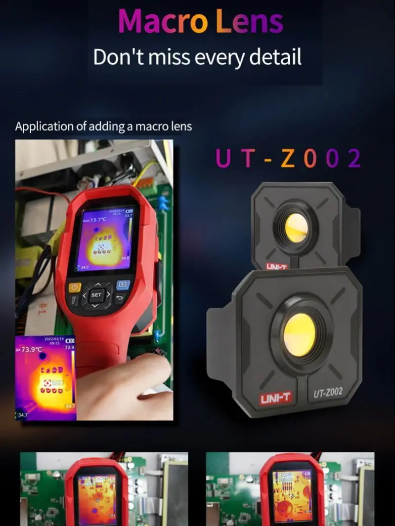 UNI-T UT-Z002 UT-Z003 obiektyw makro do ręcznej kamery termowizyjnej UTi165A UTi260B UTi260E UTi320E UTi720E UTi730E UTi720V UTi730V — zdjęcie 2