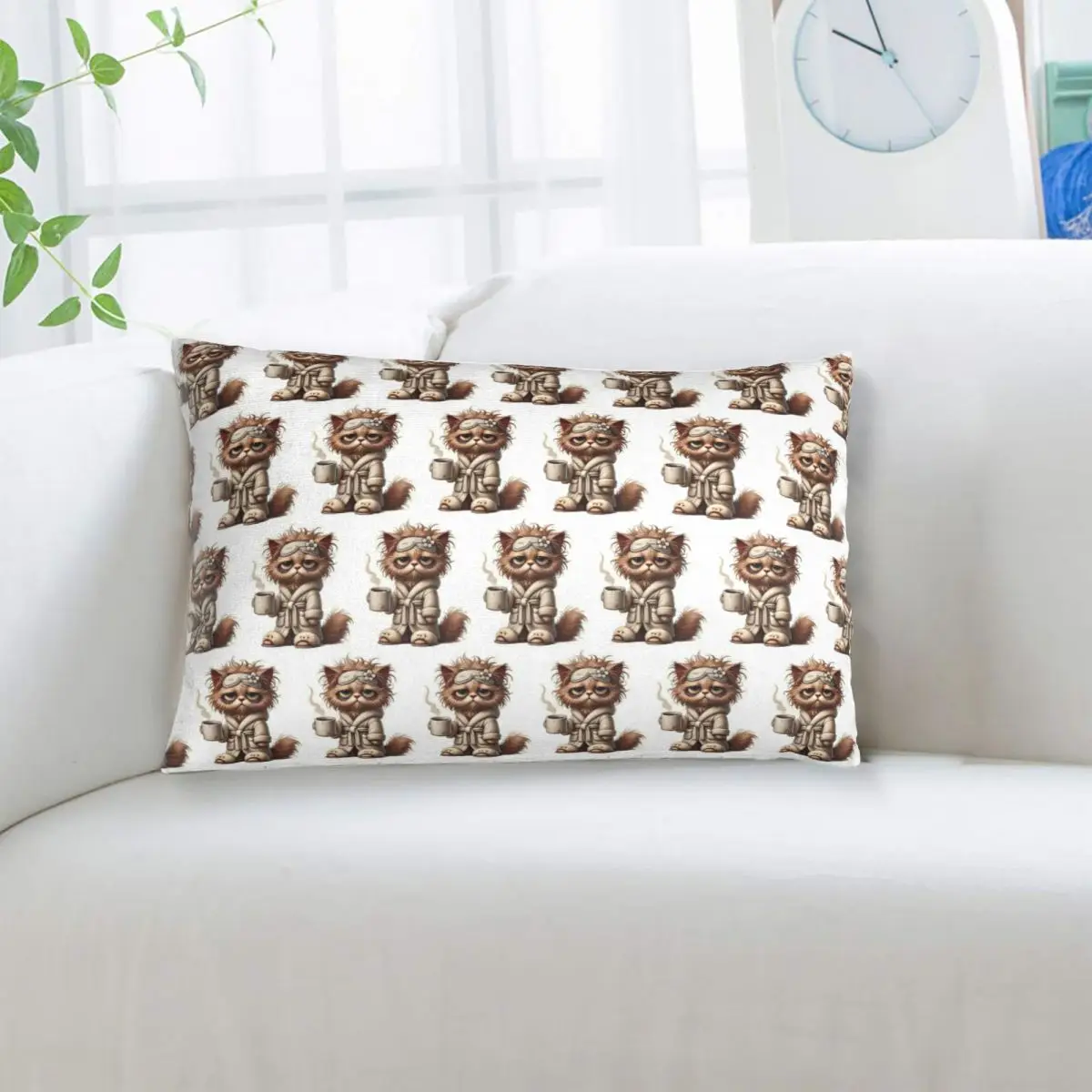 

Tired Cat Rectangle Pillowcase Cushion Cover Decor Bedroom Bed Home Comfort Throw Pillow