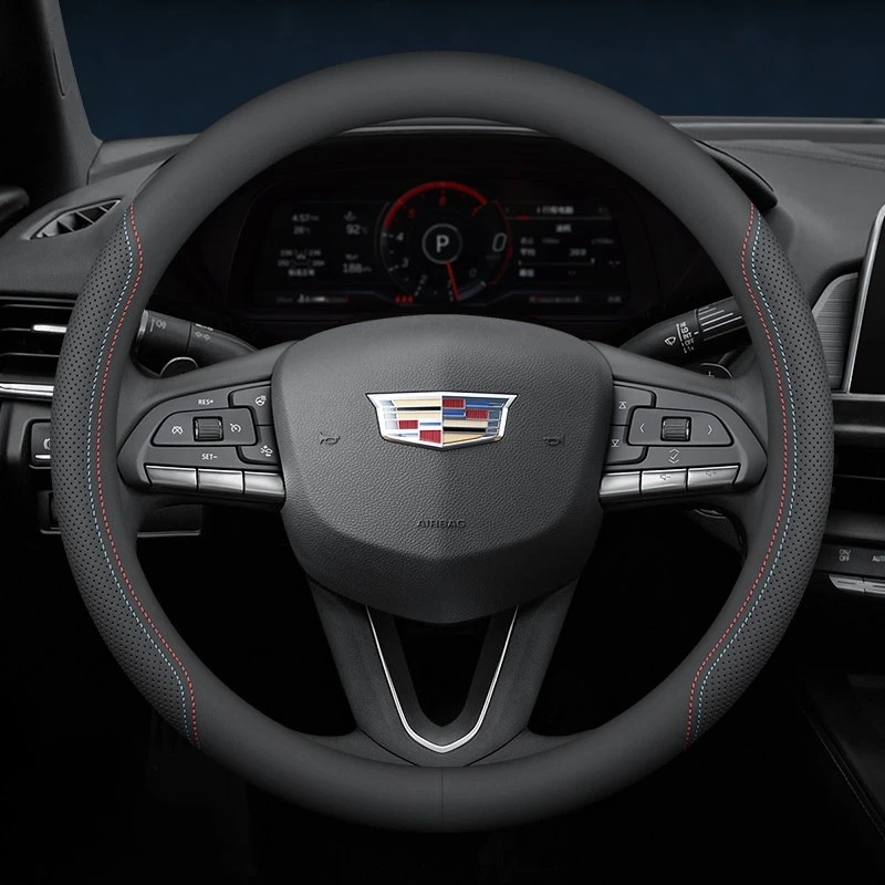 New Nappa leather steering wheel cover 37-38cm For Cadillac XT5 XT6 Escalade CT6 LYRIQ Car Interior Accessories