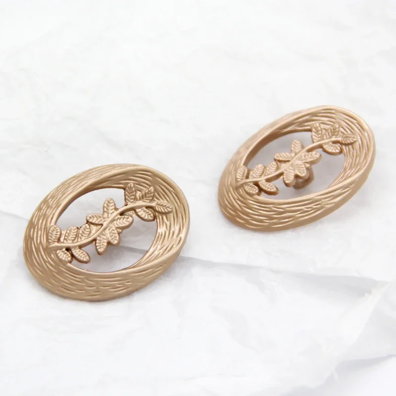 6pcs Flower Shell Shape Golden Metal Sewing Buttons For Clothes Women Coat Suit Big Decorations Handmade Accessories Wholesale