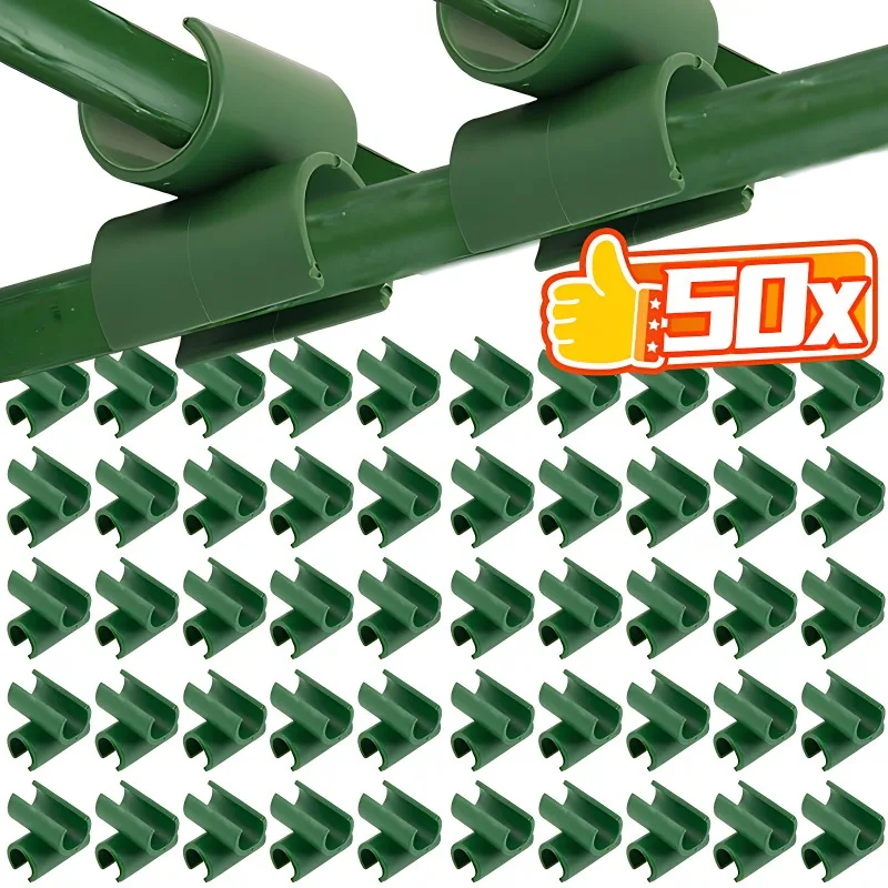 

50/5PCS Greenhouse Plastic Plant Trellis Cross Clips Pillar Diameter Fastener Garden Universal Flower Support Fixed Connectors