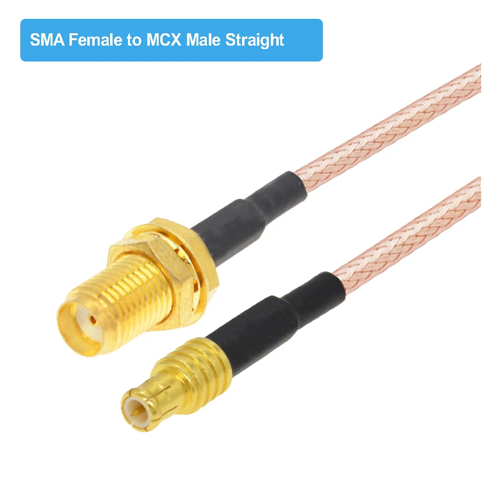 1PCS SMA Female Bulkhead to MCX Male Straight RF Cable Assembly MCX SMA RG316 Pigtail WIFI Extension Cable Coaxial Jumper 50Ohm