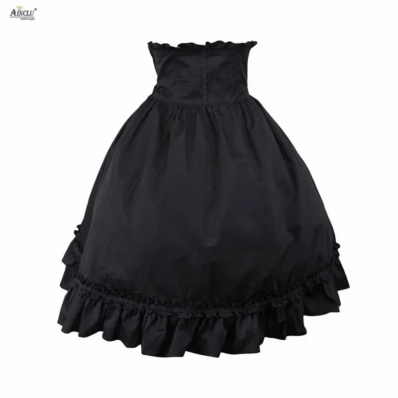 

Ainclu женская XS-XXL готическая черная хлопковая юбка выше колена с оборками/мини-юбка Лолита Бесплатная доставка в европейском и американском стиле