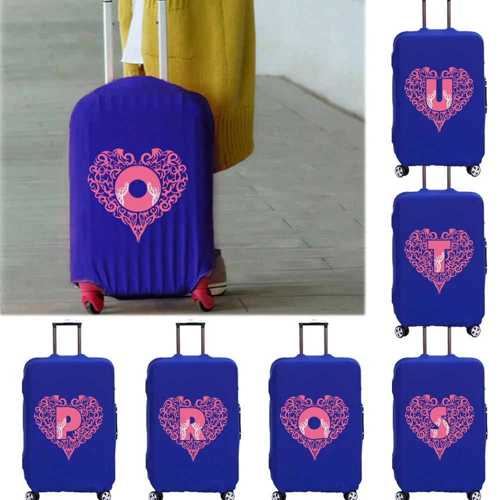 Travel Luggage Cover for 18-32 Inch Trolley Case Blue Suitcase Case Elastic Dust Cover Love Letter Series Traveling Accessories