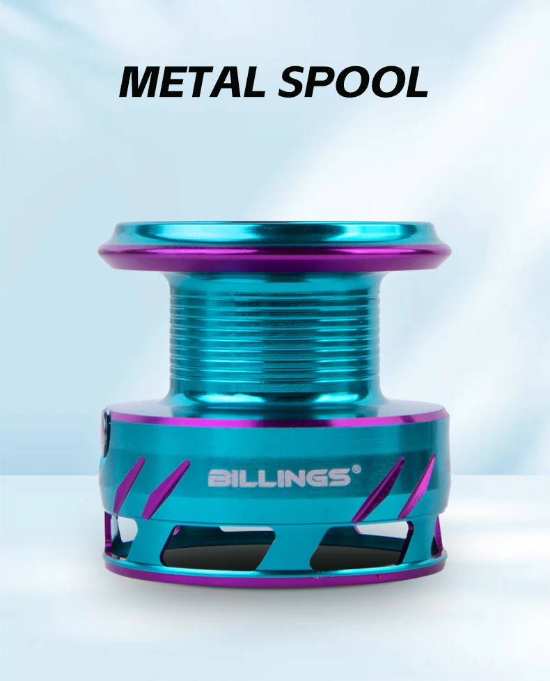 BILLINGS Spinnrolle, maximale Bremskraft 8 kg, Metallspindel, Carbon-Kurbel, Übersetzung 5,2:1, 5+1 Kugellager, für Süß- und Salzwasser – Detail 10