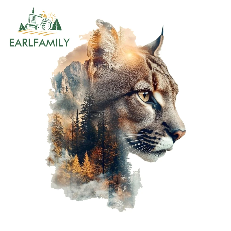

EARLFAMILY Lynx пейзажные силуэты автомобильные наклейки фэнтезийный графический дизайн наклейки для электрического велосипеда окклюзия царапины автомобильный Стайлинг