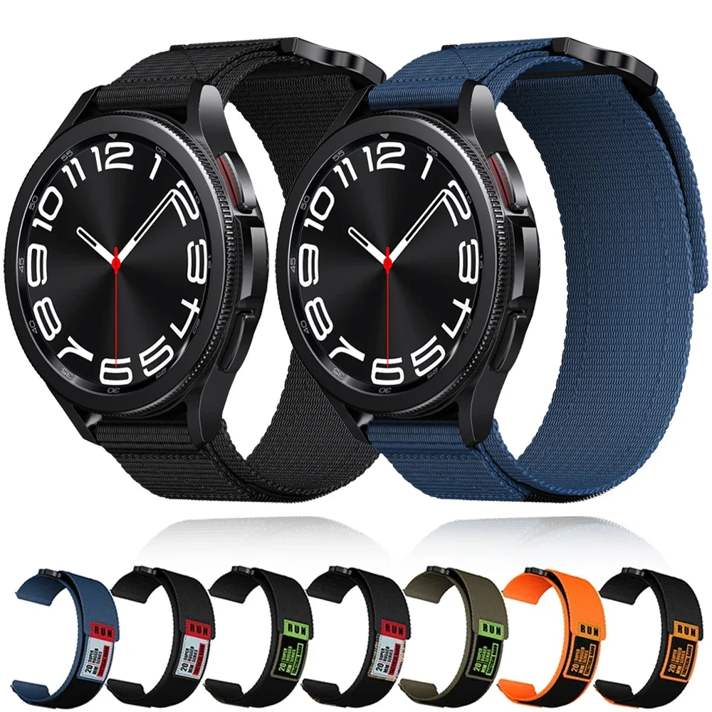 Ремешок 20 мм 22 мм для Samsung Galaxy Watch 7/6/5/4 40 мм 44 мм/active 2, нейлоновый спортивный браслет Correa для Huawei Watch 3/4 Pro, ремешок