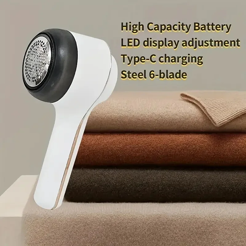 

Экологичная мятно-зеленая бритва для ткани с перезаряжаемым USB — 3-скоростное средство для удаления ворса, цифровой дисплей, лезвие 6 футов, тип C, щетка и вилка