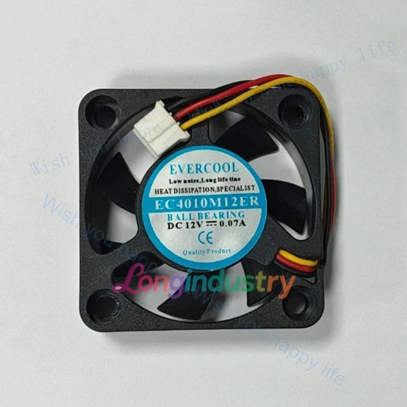 V+  for  1 Pc. New EC4010M12ER Cooling Fan 4010 DC12V 0.07A 4CM 3Pin