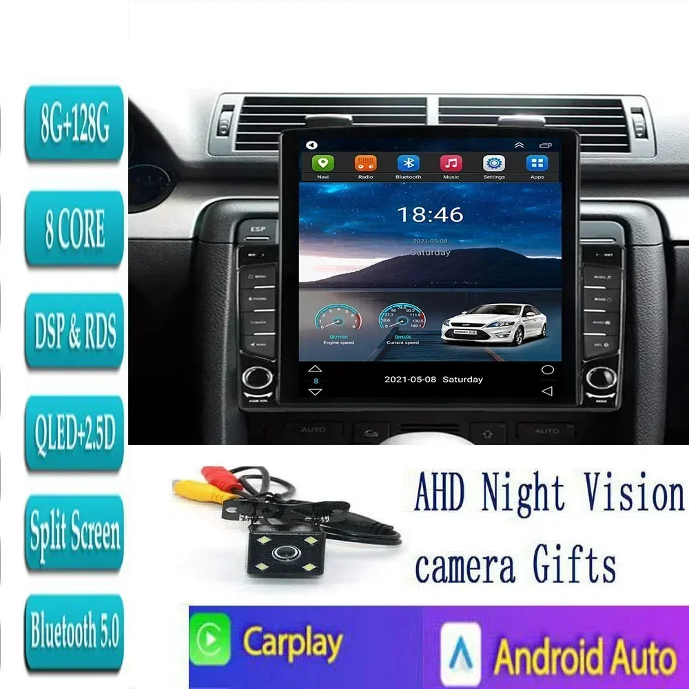 

9.7" Android 13 For Audi A4 2002 2003 2004 2005 - 2008 Tesla Type Car Radio Multimedia Video Player Navigation GPS RDS no dvd