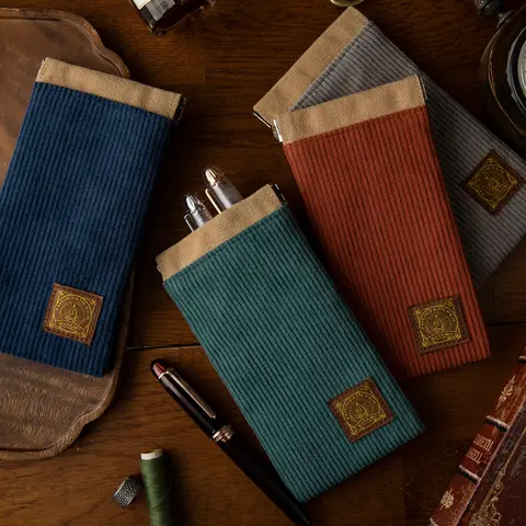 NATAMI fountain pen pouch Pencil Bag for Men Women Holder 3 Slots Pen Pouch Retro Fountain Pens Case Holder Organizer Box