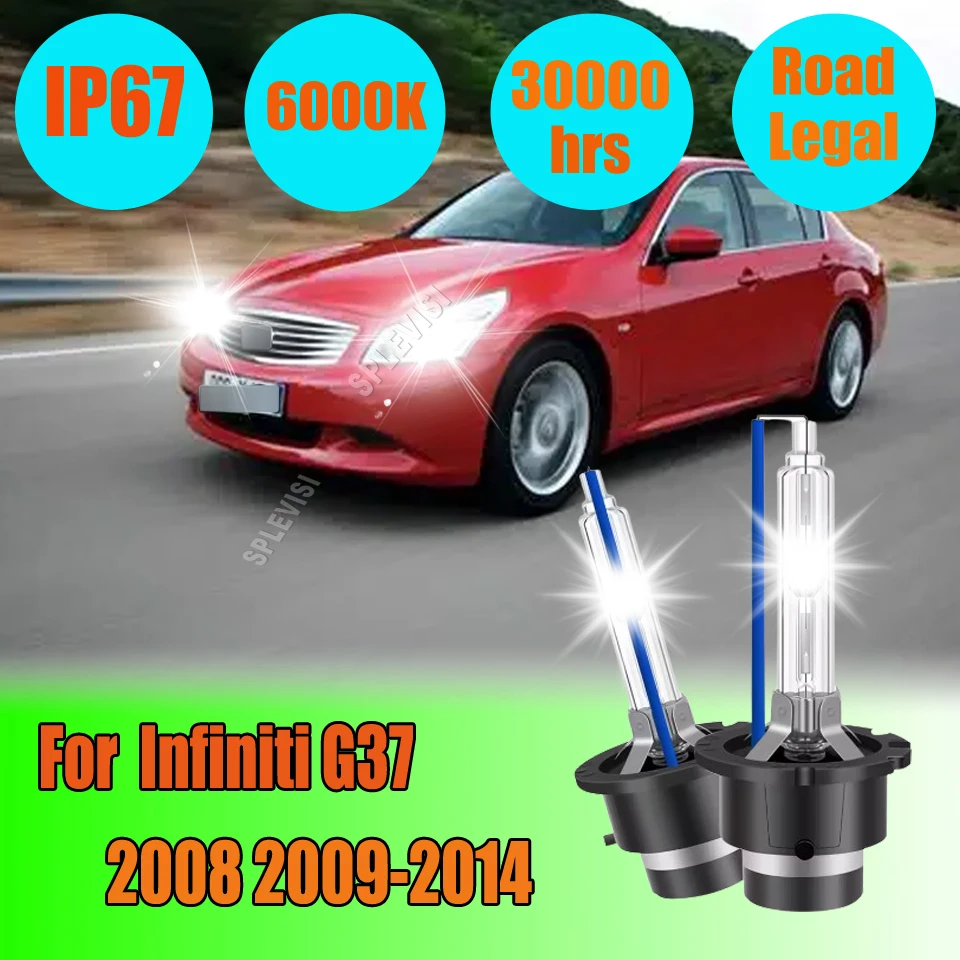 D2S 35W Xenon HID Headlights  improves your ability to see and be seen For Infiniti G37 2008 2009 2010 2011 2012 2013 2014