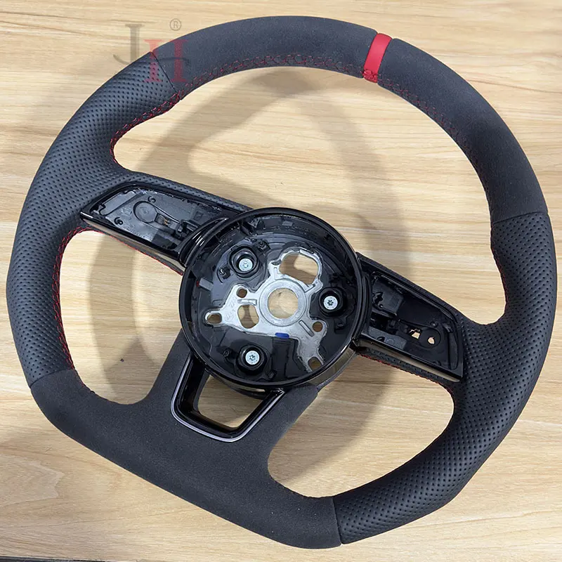 for Audi A3 carbon fiber steering wheel flat bottom A4 A5 S3 S4 S5 leather semi perforated steering wheel