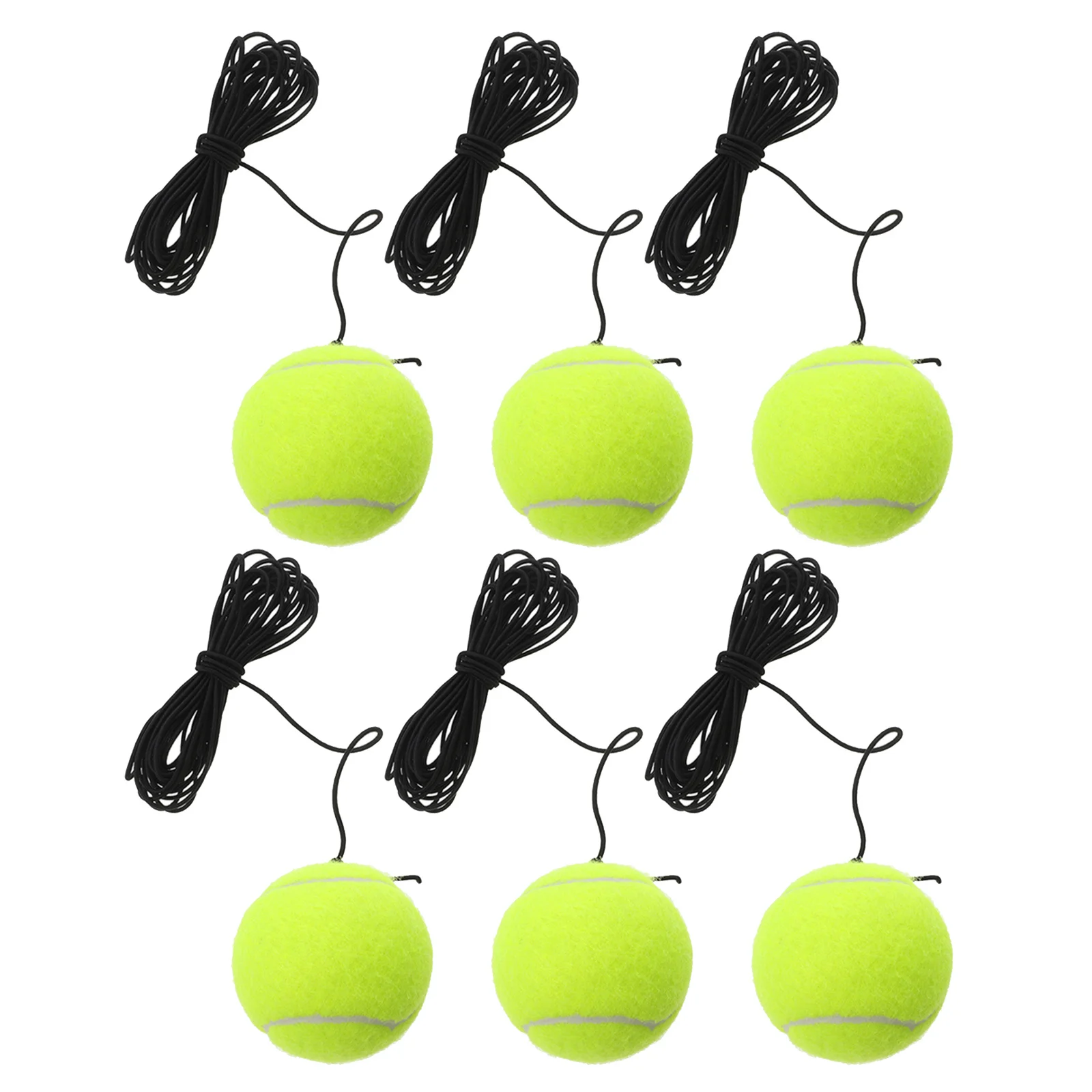 

6Pcs Rebound Tennis Trainer Elastic Rope Ball Portable Training Kit for Beginners Indoor Outdoor Practice Rebound Tennis