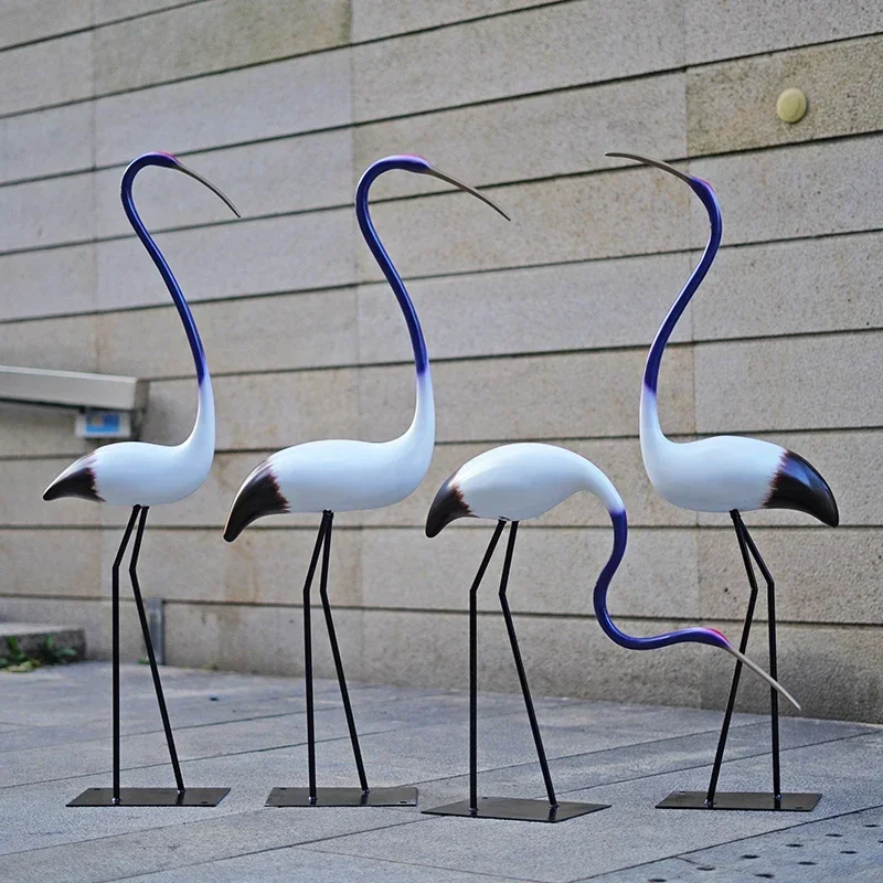 Outdoor abstract crane sculpture simple modern ornaments Hotel shop sales department club water pond garden water landscape