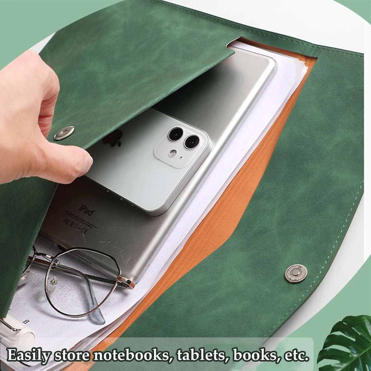 1pcs Leather A4 File Bag Waterproof Wear-resistant Ultra-large Capacity Folder Business Office School File Storage Supplies