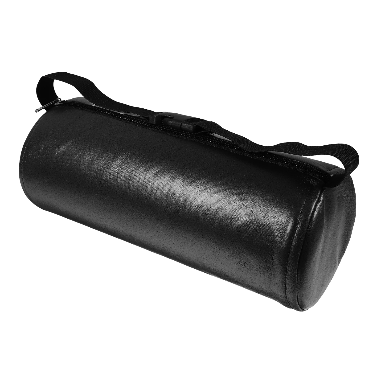 

Lumbar Support Pillow Black Cylinder 12cmx30cm with Buckles Office Chair Back Rest Pad for Long Sitting Relief