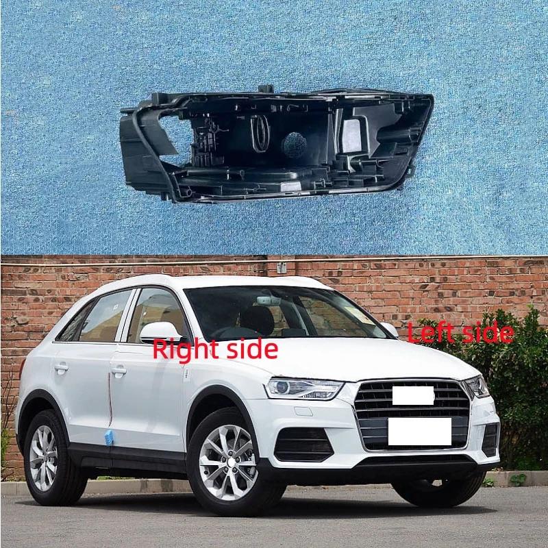 

For Audi Q3 2016 2017 2018 Headlamp Base Headlight Rear Shell Replace Headlight House Black rear shell