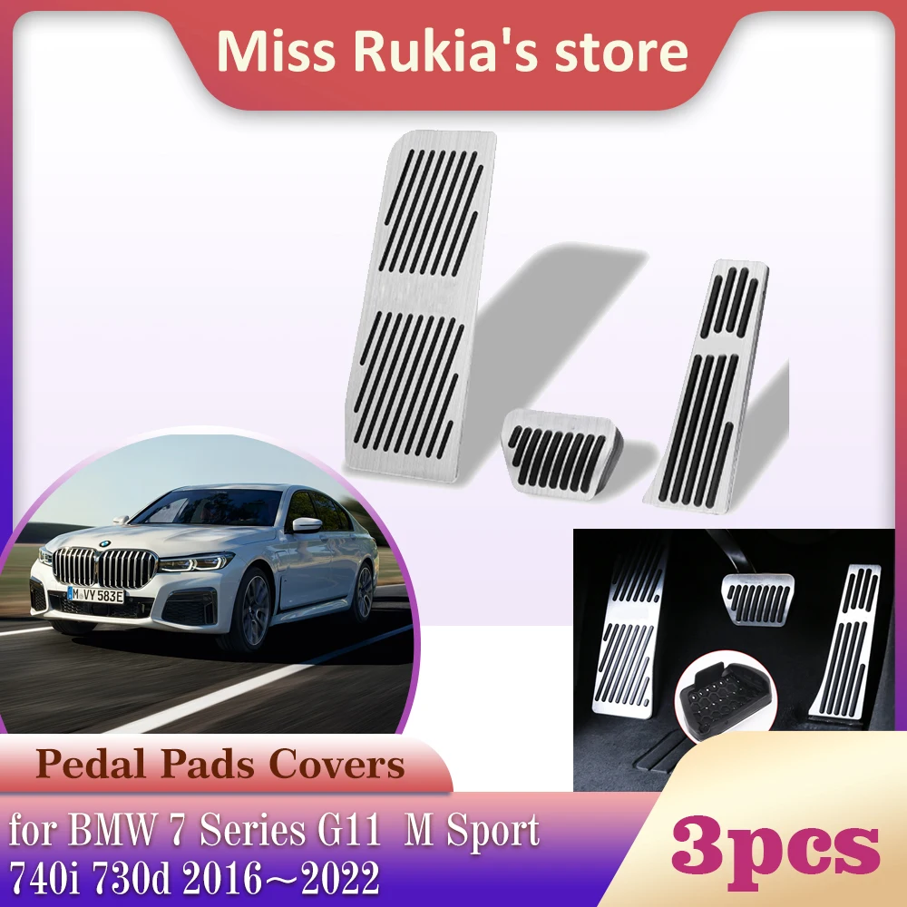 

Автомобильная педаль из нержавеющей стали для BMW 7 серии G11 M Sport 740i 730d 2016 ~ 2022 2017, противоскользящая накладка на подножку тормоза, аксессуары