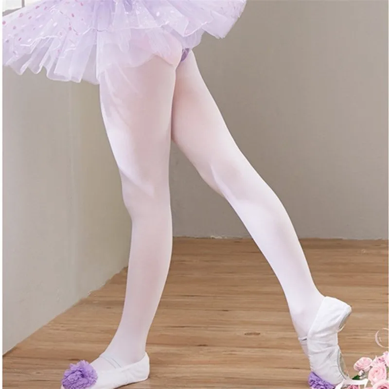 Hot Sale High Quality 90D Thickened Kids Girls White Black Pink Dance Wear Full Footed Ballet Tights