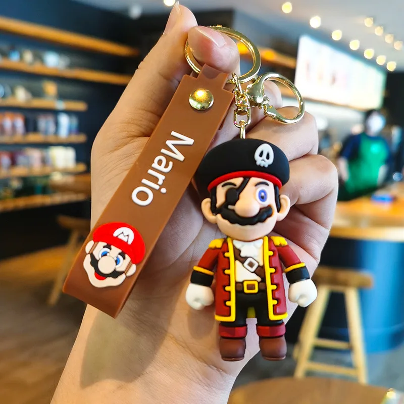 Cute cartoon Mario keychain Super Mario doll pendant car keychain