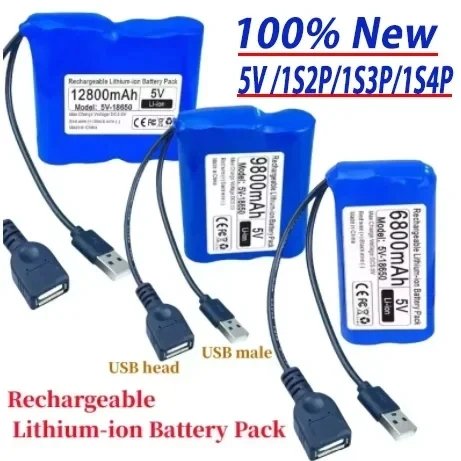 

100%New microordenador recargable de un solo Chip para lámpara LED para exteriores de litio de 5V 1s2p 6800mAh ventilador USB