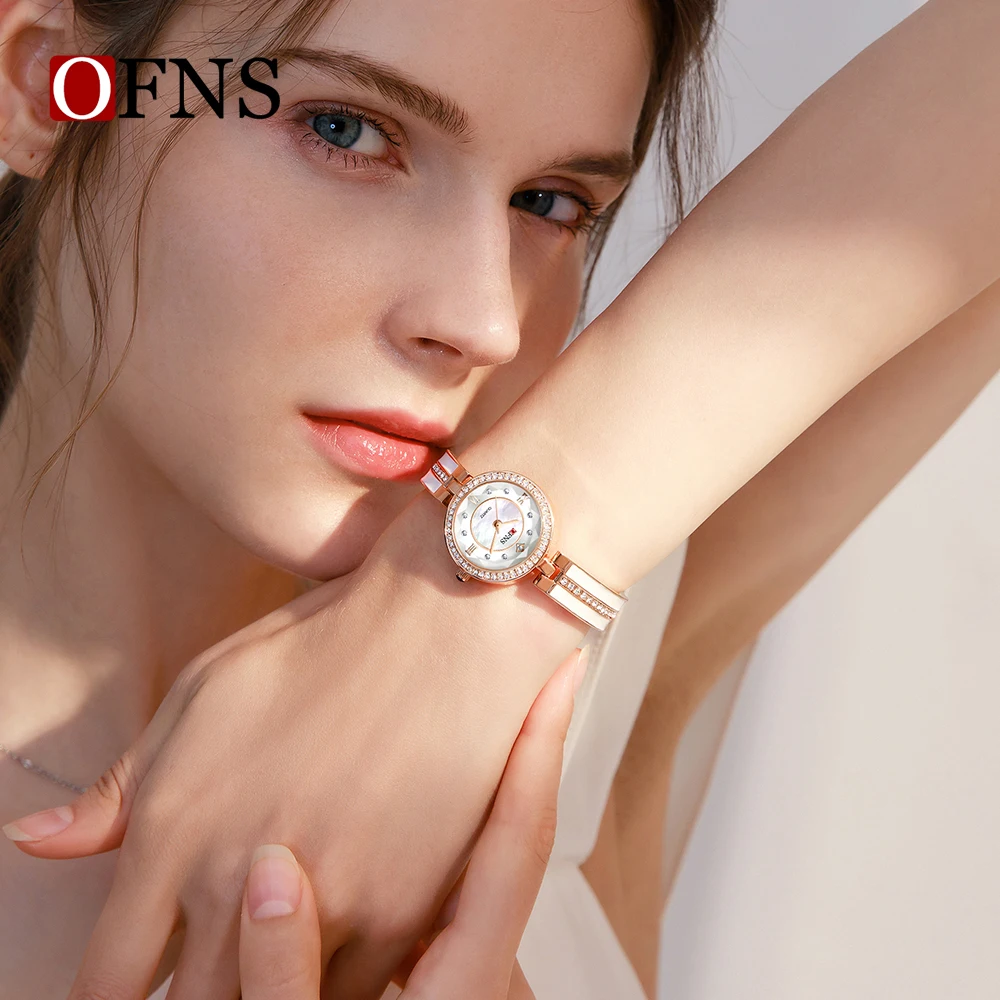 OFNS 新しい 1543 豪華でファッショナブルな女性のクォーツ時計防水とハイエンドのダイヤモンド象嵌女性のクォーツ時計