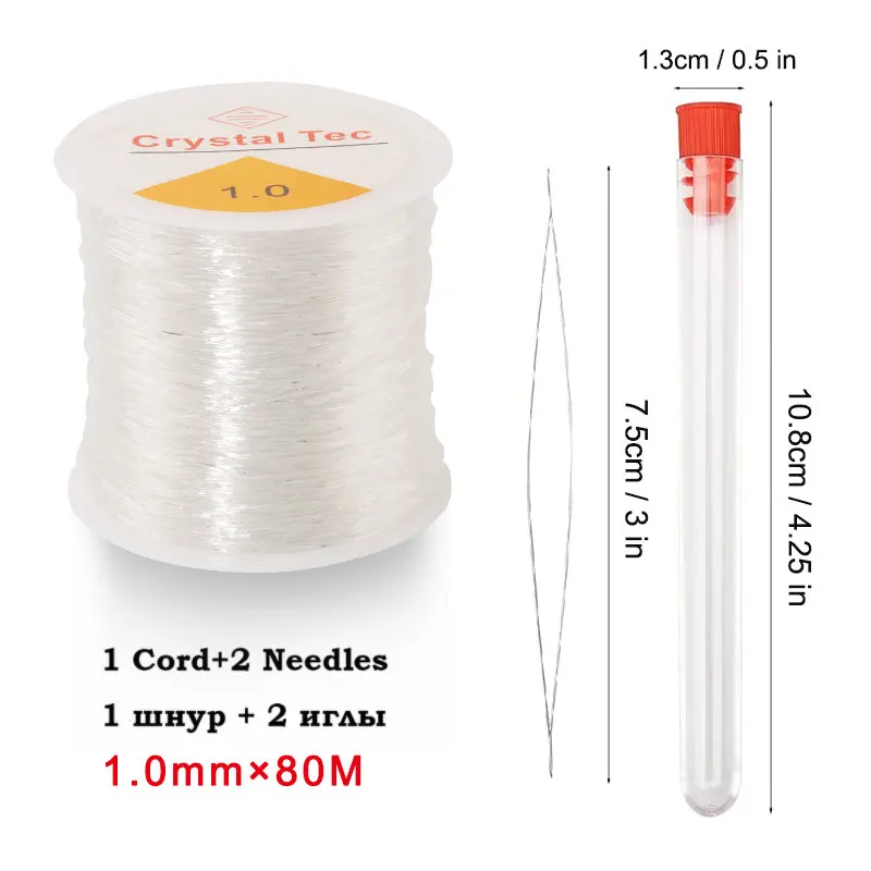 0,5–1,0 mm elastische Schnur, Perlenfaden, Stretch-Schnur, Faser-Bastellinie für Schmuckherstellung, DIY-Rocailles, Pony-Perlen, Armbänder