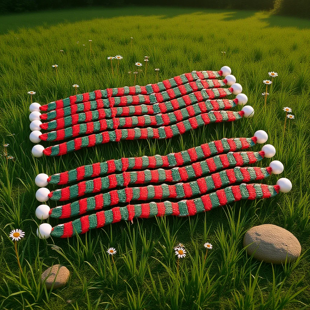 

10pcs Scarves 1X23Cm Mini Christmas Scarf For Knitted Neckerchief Pet Bottle Decor Red Green Holiday Party Accessory