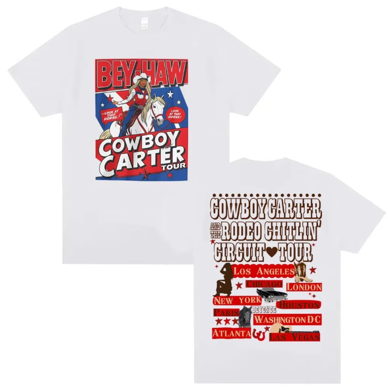 Cowboy Carter Beyonce World Tour 2025 Graphic T Shirts Men Women's Fashion Aesthetic Trend T-shirt Casual Comfort O-Neck T Shirt