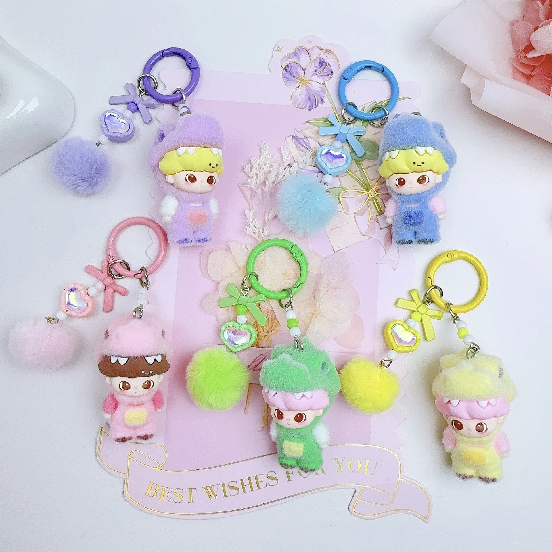 

for Baby Three Keychains Cute on The Phone Charm Valentine's Day Wedding Gift Keyring Pendant Key Chain