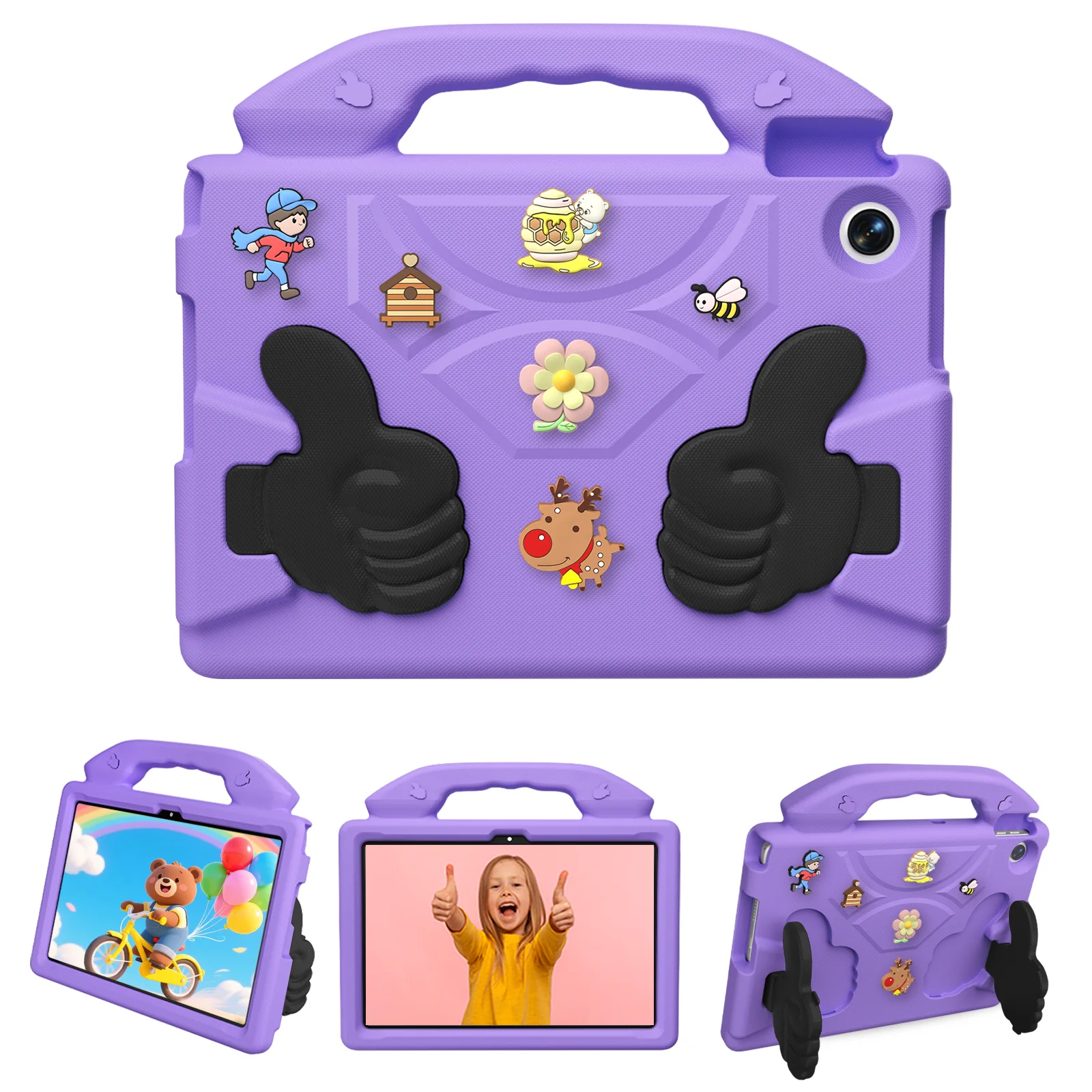 Hülle für Lenovo Tab 10.1 2025 TB311XU Zhaoyang K10C TB311FU 10,1" Stoßfeste Kinder-Cartoon-Hülle mit Eva-Griff und Ständer