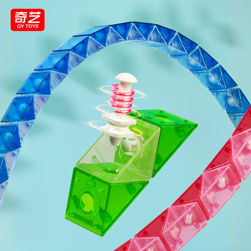 [CubeFun] QiYi règle magique colorée émaillée transparente Cube serpent 24/36/48/72 Segments Puzzle jouets éducatifs enfants pour cadeau