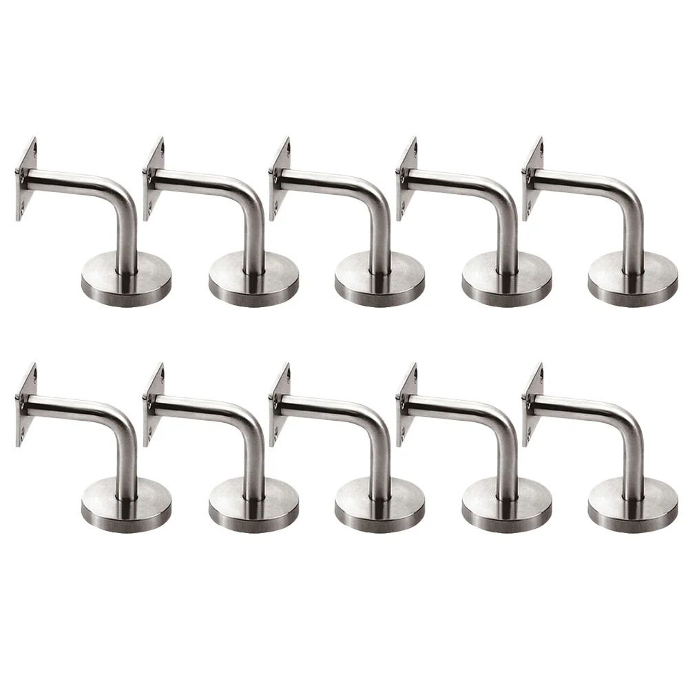 Soporte de pasamanos de acero inoxidable, soporte montado en la pared para baño, pasillo, gimnasio, fijación de riel, Hardware de construcción, 5 uds.