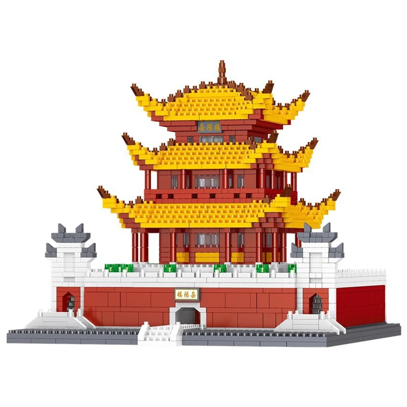 

Lezi 8015 World Architecture Building Bricks Set Yueyang Tower Pavilion Wall Bridge DIY Models Mini Diamond Blocks Toys for Kids