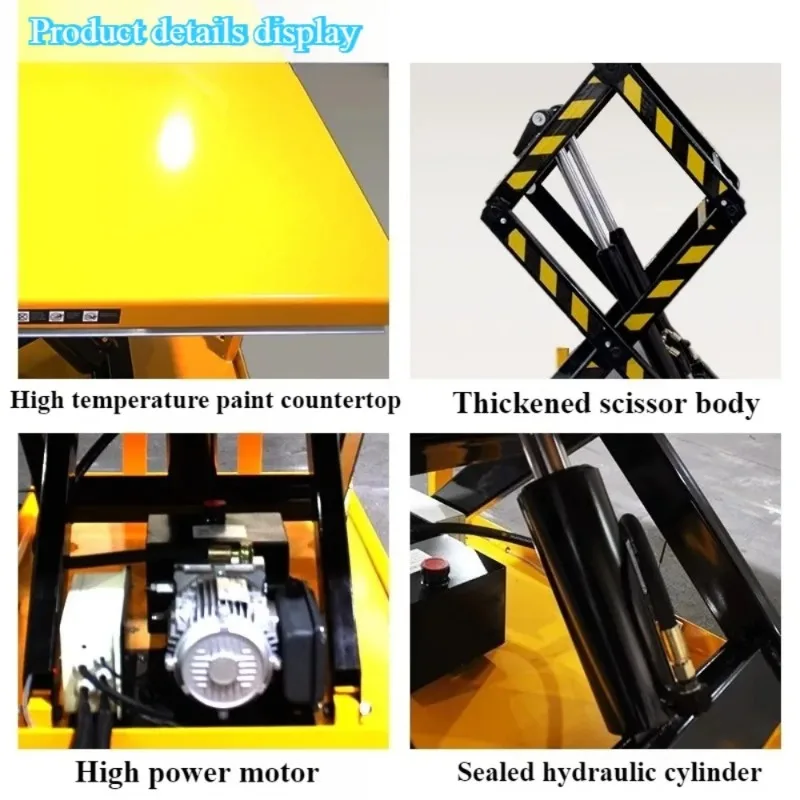 Electric hydraulic mobile automatic scissor type fixed lift table small car lift lifting platform - view 3